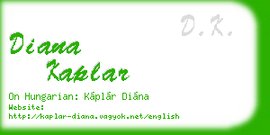 diana kaplar business card